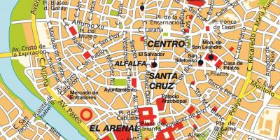 რუკა სევილია ესპანეთი ქალაქის ცენტრში