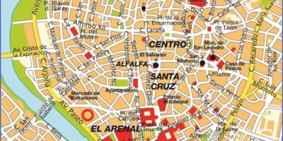სევილია ესპანეთი რუკა ტურისტული ატრაქციონები