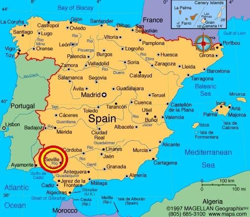 სევილია espana რუკა