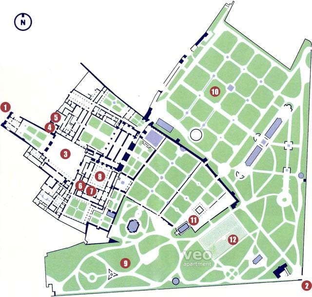 alcazar სევილიაში რუკა