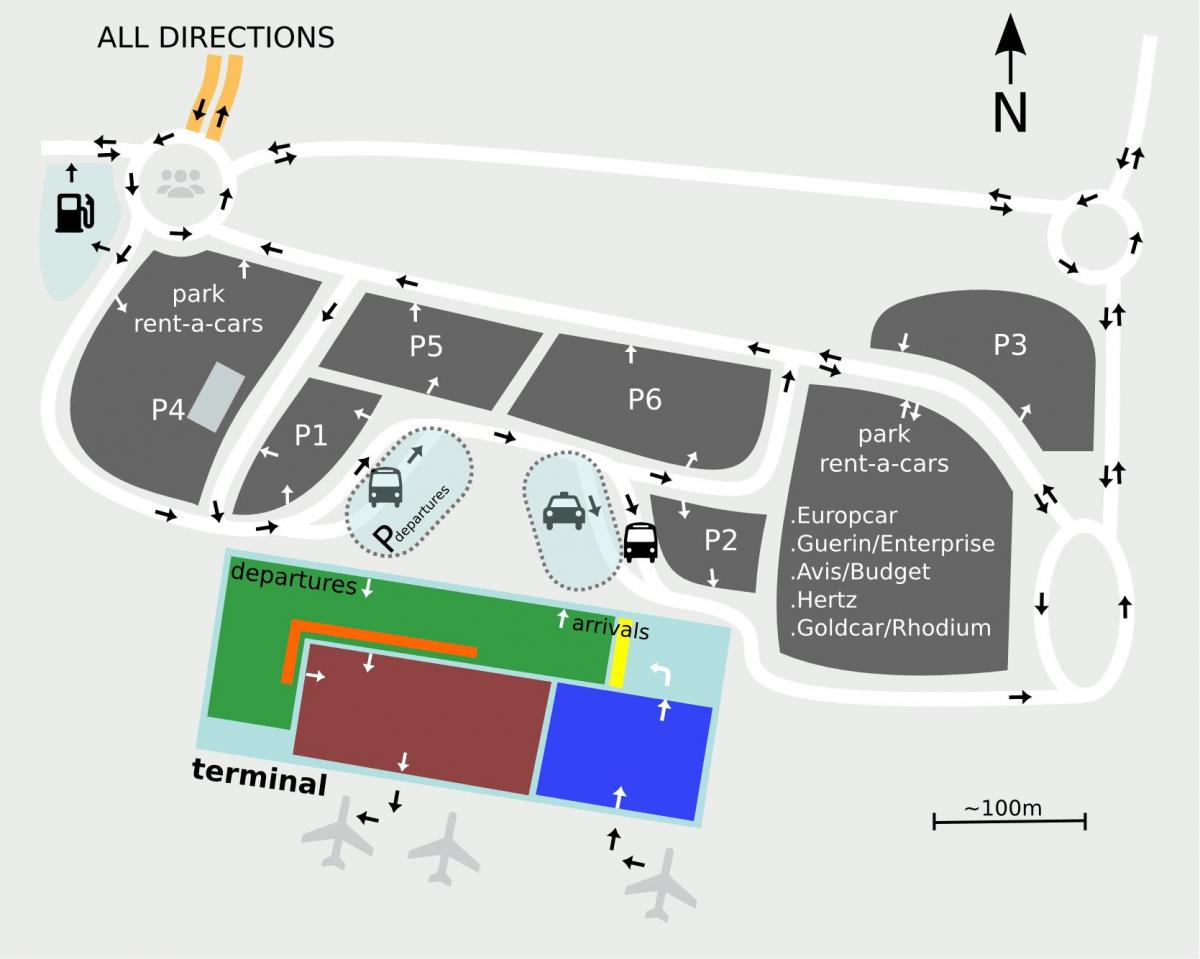 სევილია აეროპორტის რუკა