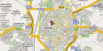 Barrio de santa cruz სევილიაში რუკა